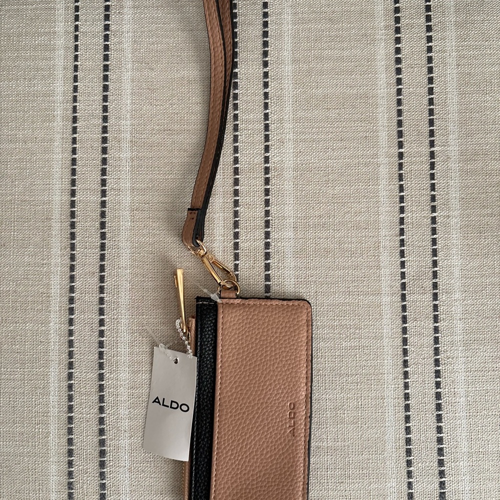 Aldo Tan and Black Wristlet Card Holder - Picture 2 of 2